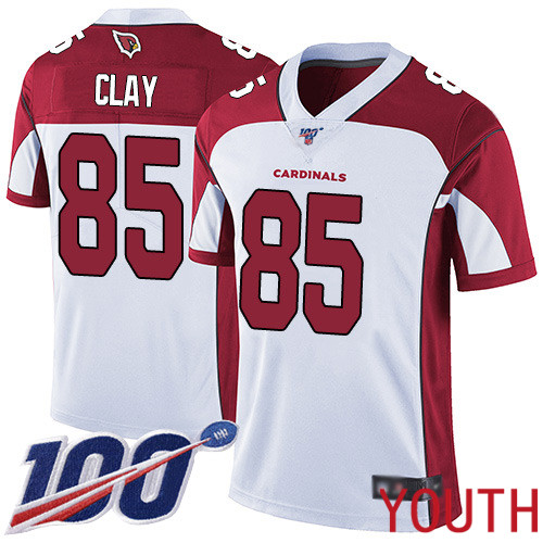 Arizona Cardinals Limited White Youth Charles Clay Road Jersey NFL Football #85 100th Season Vapor Untouchable->youth nfl jersey->Youth Jersey